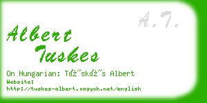 albert tuskes business card